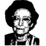 black and white drawing of a female about 70 in 1969