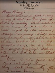 handwritten pages in a diary