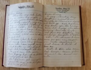 handwritten pages in a diary