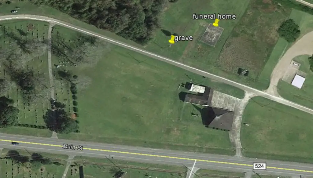 overhead view of a plat of grassy land