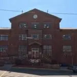 red brick building prison