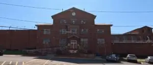 red brick building prison