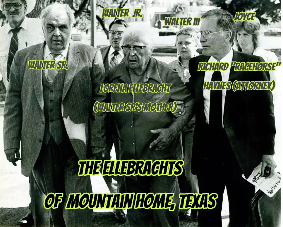 Five family members and a lawyer all wearing dress clothes